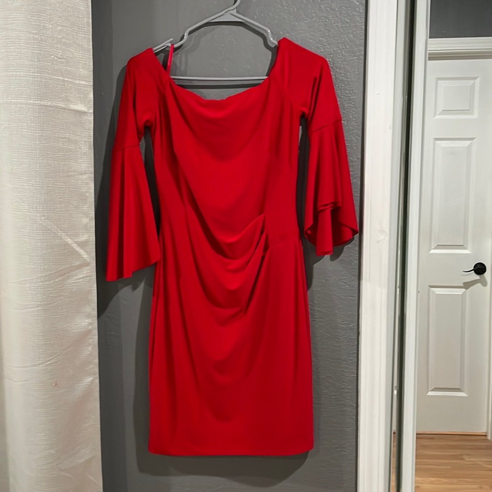 Ralph Lauren red off the shoulder mini dress